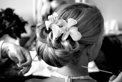 Wedding hair & make-up by Sharon Ross - Reception at Loseley Park Guildford Surrey
